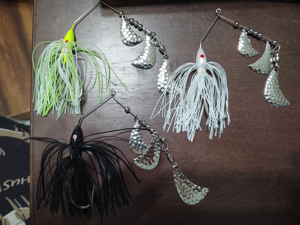 SAMURAI SPIN spinnerbaits with Hammered Nickel Tom A Hawk blades