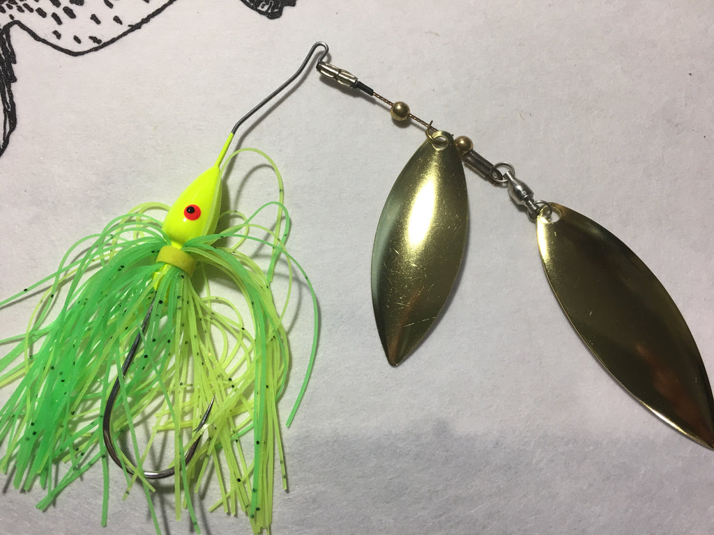 RAZOR SPIN spinnerbaits with polished brass Willow Leaf blade
