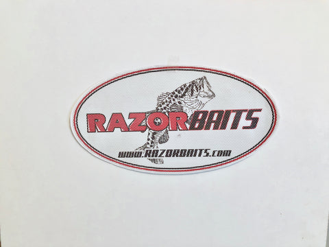 Razor Baits fish logo vinyl oval window/boat decals.