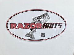 Razor Baits fish logo vinyl oval window/boat decals.